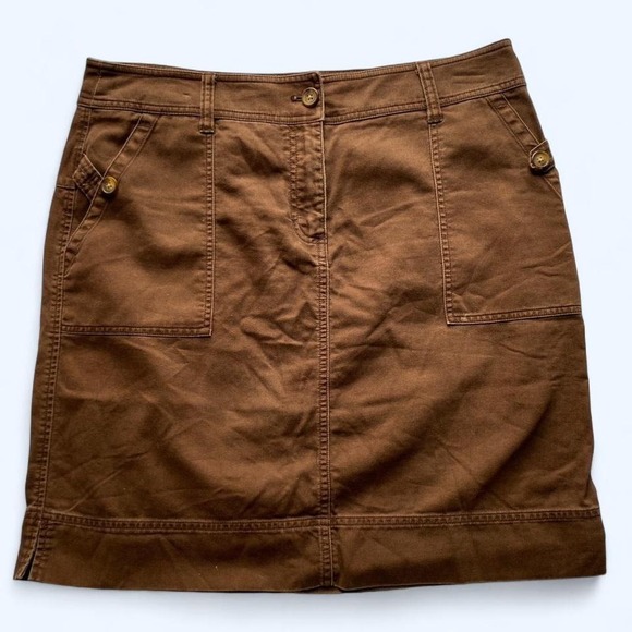 Jones New York Dresses & Skirts - Jones New York Signature Women Y2K Vintage Brown Cotton Cargo Skirt Size 12 Mini